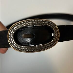Brighton Elegant Black Belt with Silver Buckle size small